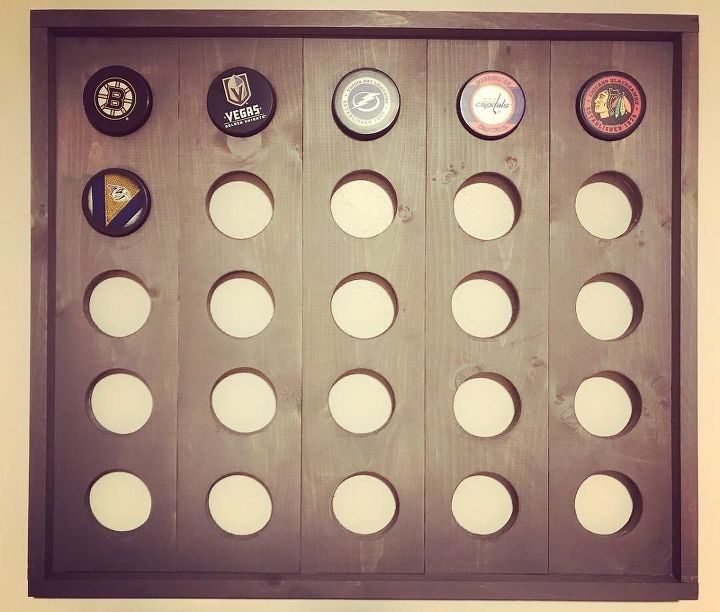 handmade hockey puck display