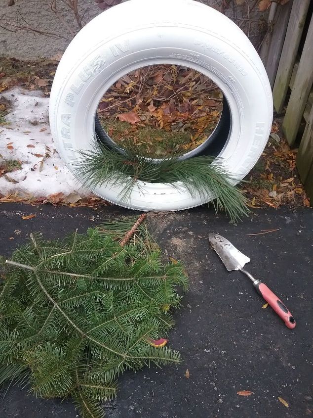 tire planter for the winter season