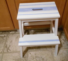 diy dry brush blanket striped ikea step stool