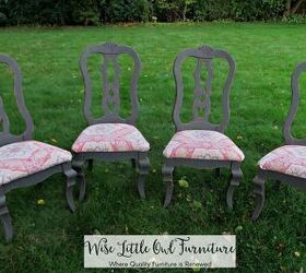 dining chair makeover with paint and upholstery