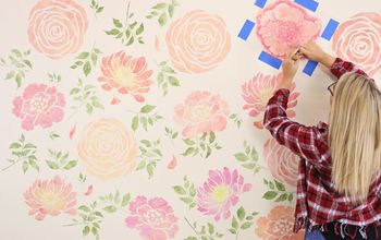  Como pintar um papel de parede floral em aquarela com estênceis reutilizáveis