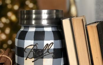 Easy How To Paint Buffalo Plaid Mason Jar