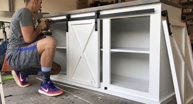 how to make a diy sliding barn door console inspired by ana white, Adding the finishing touches