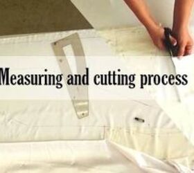 how to make window curtains from bed sheets diy, Measuring and cutting process