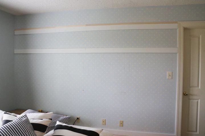 s guest room makeover edition, Add the horizontal boards first