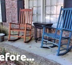 pintar sillas mecedoras para actualizar el porche delantero