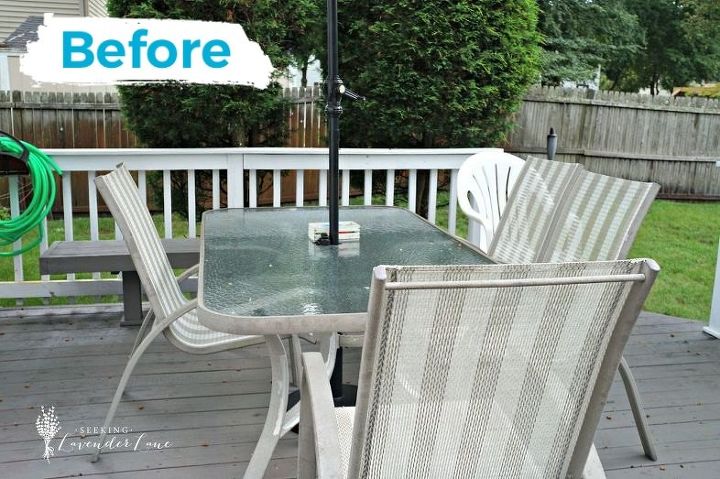 outdated patio set rustic makeover