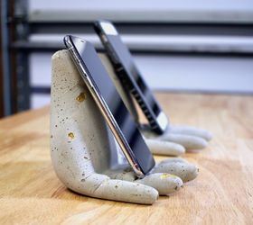 how to make a concrete hand stand for your phone