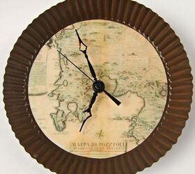 s 23 diy wall clocks you ll love, Antique Map Clock