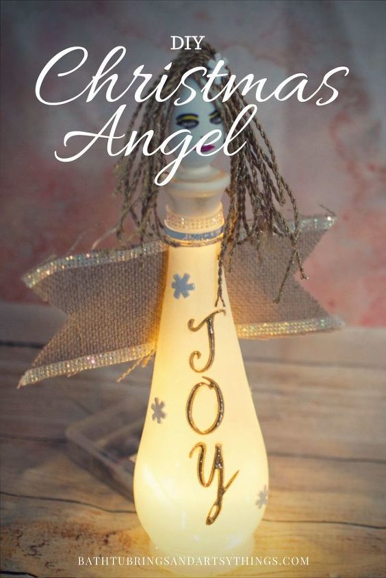 diy angel bottle decoration