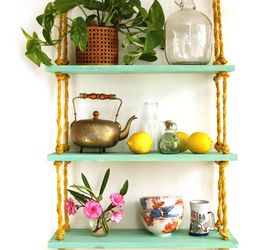 s 25 incredibly unique shelving ideas, All You Need Is A Drill DIY Rope Shelves