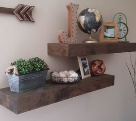 s 25 incredibly unique shelving ideas, Refined Rustic Floating Shelves