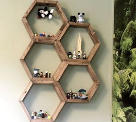s 25 incredibly unique shelving ideas, Honeycomb Hexagon Display Shelves