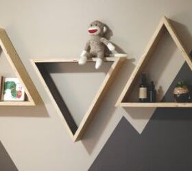 s 25 incredibly unique shelving ideas, Triangle Shelves From Wood