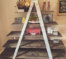 s 25 incredibly unique shelving ideas, Upcycled Ladder Turned Country Shelves
