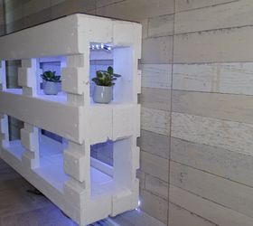 s 25 incredibly unique shelving ideas, Pallet Shelf With Lights