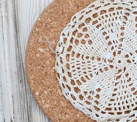 upcycled doily angel wings ornament