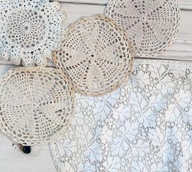 upcycled doily angel wings ornament