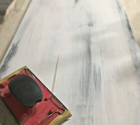 a killer charcuterie board diy, sanding after painting