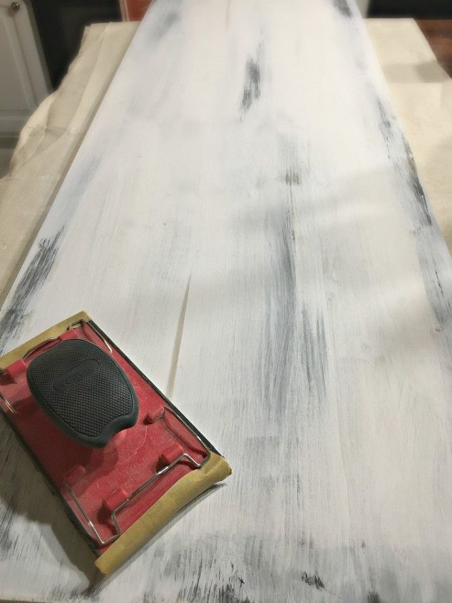 a killer charcuterie board diy, sanding after painting