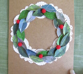 festive farmhouse wreath ornament, Wreath Christmas Card