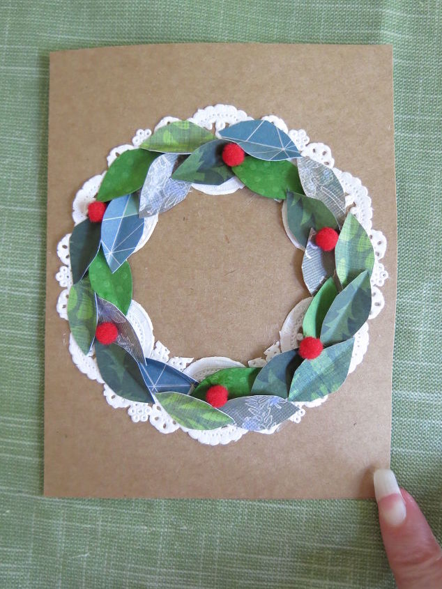 festive farmhouse wreath ornament, Wreath Christmas Card
