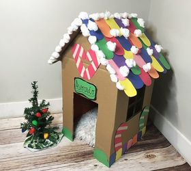 diy cardboard gingerbread cat house