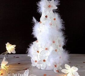 lace and feather christmas tree