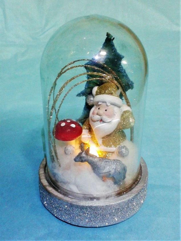 decorao de natal sob um cloche uma cena de neve brilhante