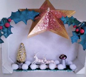 christmas window box diorama shadow box with a winter landscape