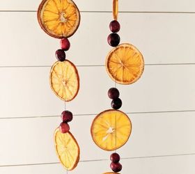 dried orange and cranberry christmas garland budget friendly