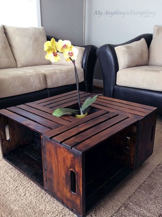 11 budget friendly diy coffee tables, DIY Crate Coffee Table Tara Anything Everything