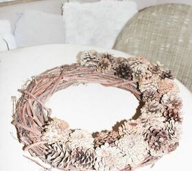 how to bleach pinecones and create a holiday wreath