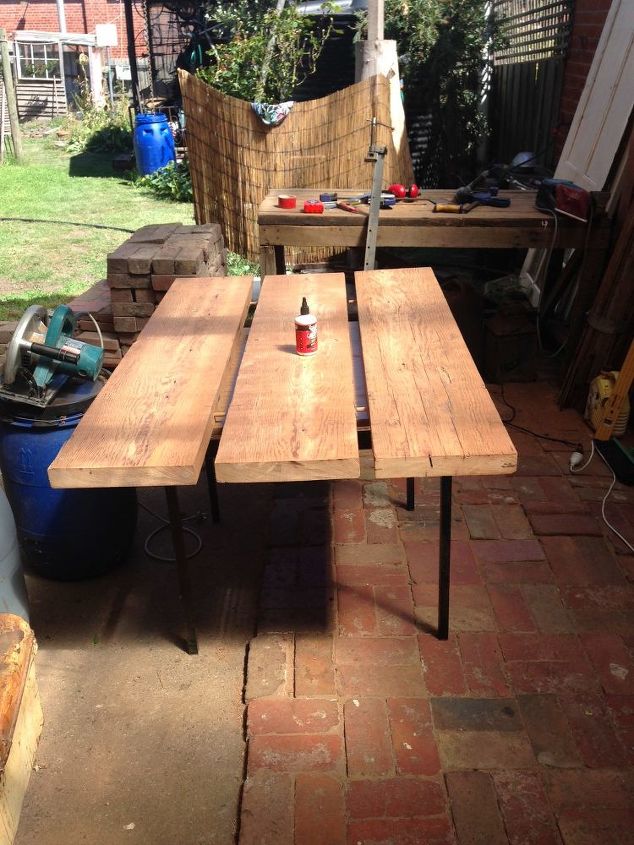 mesa de comedor de madera de oregn reciclada