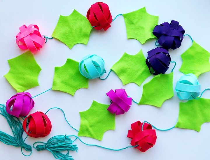 colorful and modern holly garland
