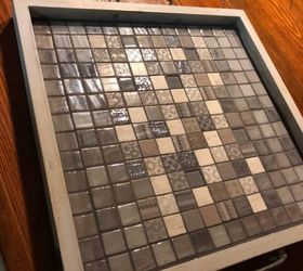 drink tray repurposed, Grout dried