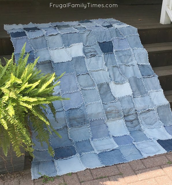 how to make a denim quilt using old jeans