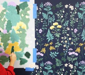 how to stencil a trendy dark floral wall