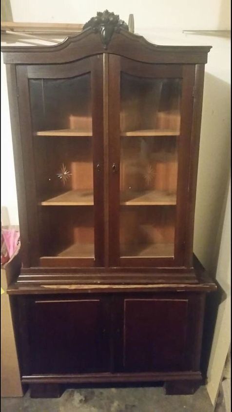 antique cabinet redo, Before anything was done