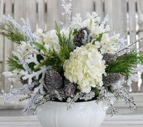 create a white christmas or frosty winter flower arrangement