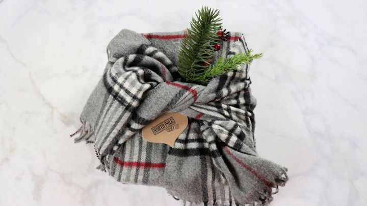 diy no waste gift wrap with a scarf