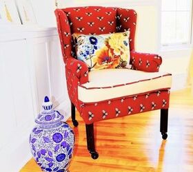 how to reupholster a chair in 5 easy steps, Reupholster Wingback Chair Lincluden Cottage
