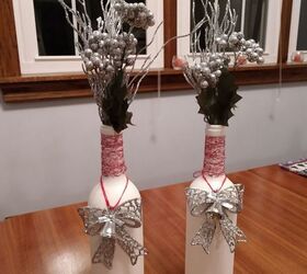 wine bottle to holiday vase