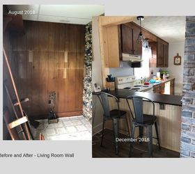 painting wood paneling opening up a wall in a small living room