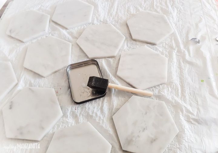 diy marble coasters with leftover tiles