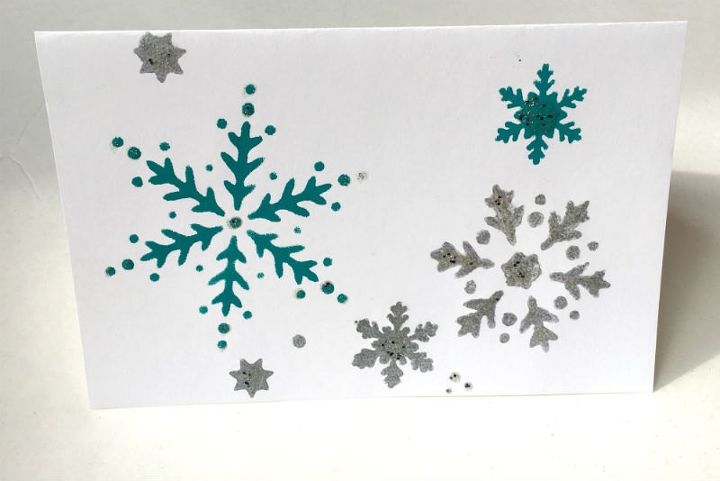how to stencil on fabric and paper, Handmade Greeting Card