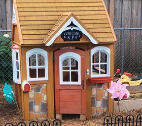 paint a wooden playhouse