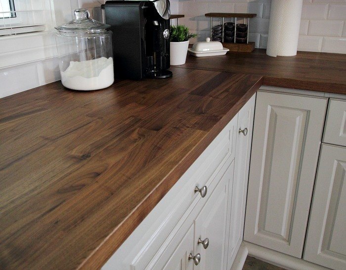 gorgeous wood countertops anybody can diy, Install Wooden Counter Tops in the Kitchen Creek Line House