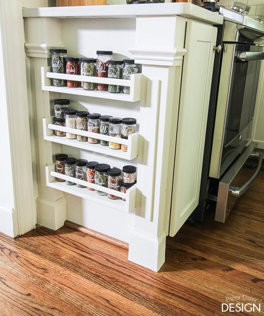 s 19 ways to organize your kitchen this new years, Easy Built in Spice Rack Bekvam Ikea Hack