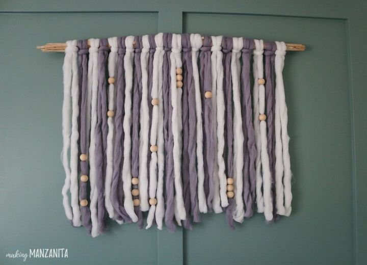 how to make diy yarn wall hanging